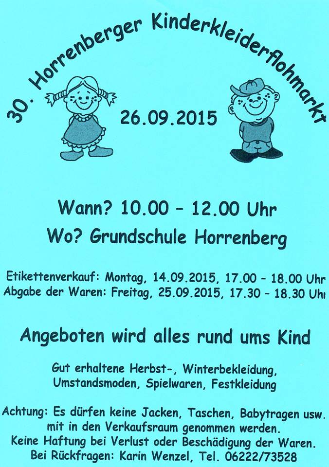 Kinderkleidermarkt 2015 Horrenberg