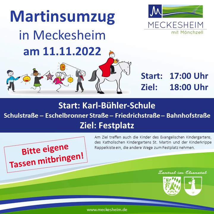 Martinsumzug am Freitag, den 11.11.2022 in Meckesheim