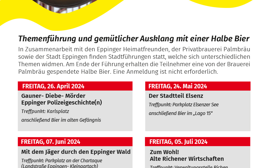 Verlieb dich in Eppingen… Öffentliche Stadtführungen 2024