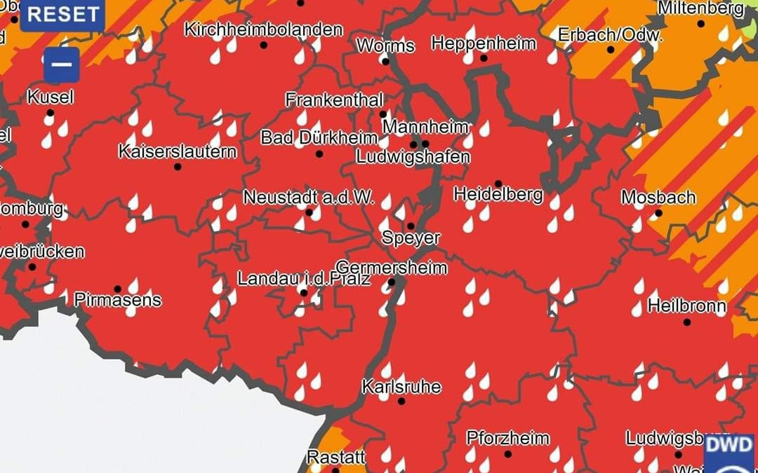 Deutscher Wetterdienst: Warnung vor ergiebigen Dauerregen!