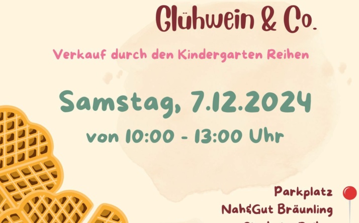 Waffelverkauf des Kindergarten Reihen für den guten Zweck